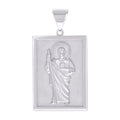 925 Sterling Silver Mens St. Jude Religious Charm Pendant
