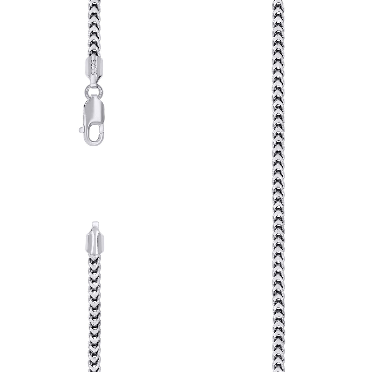 925 Silver Hollow Franco Chain 2.5mm-18
