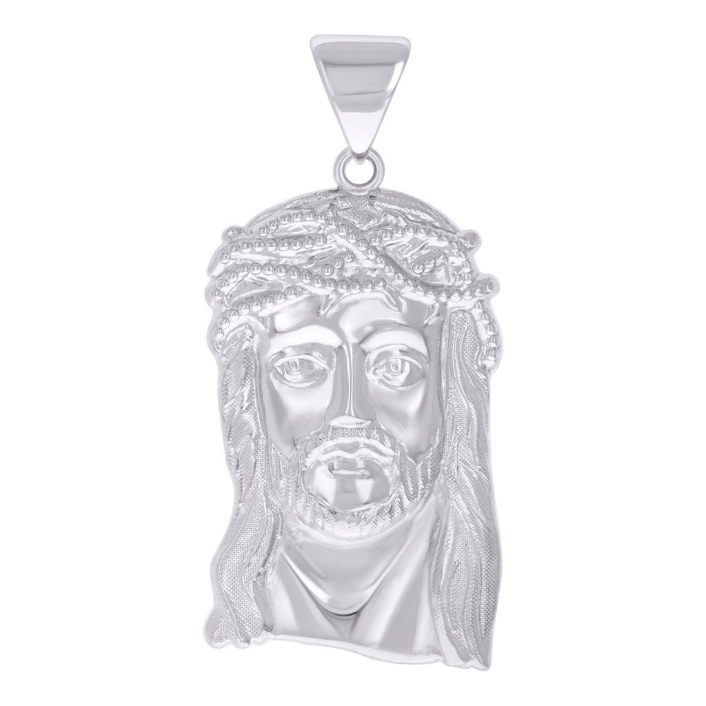 925 Sterling Silver Mens Jesus Religious Charm Pendant