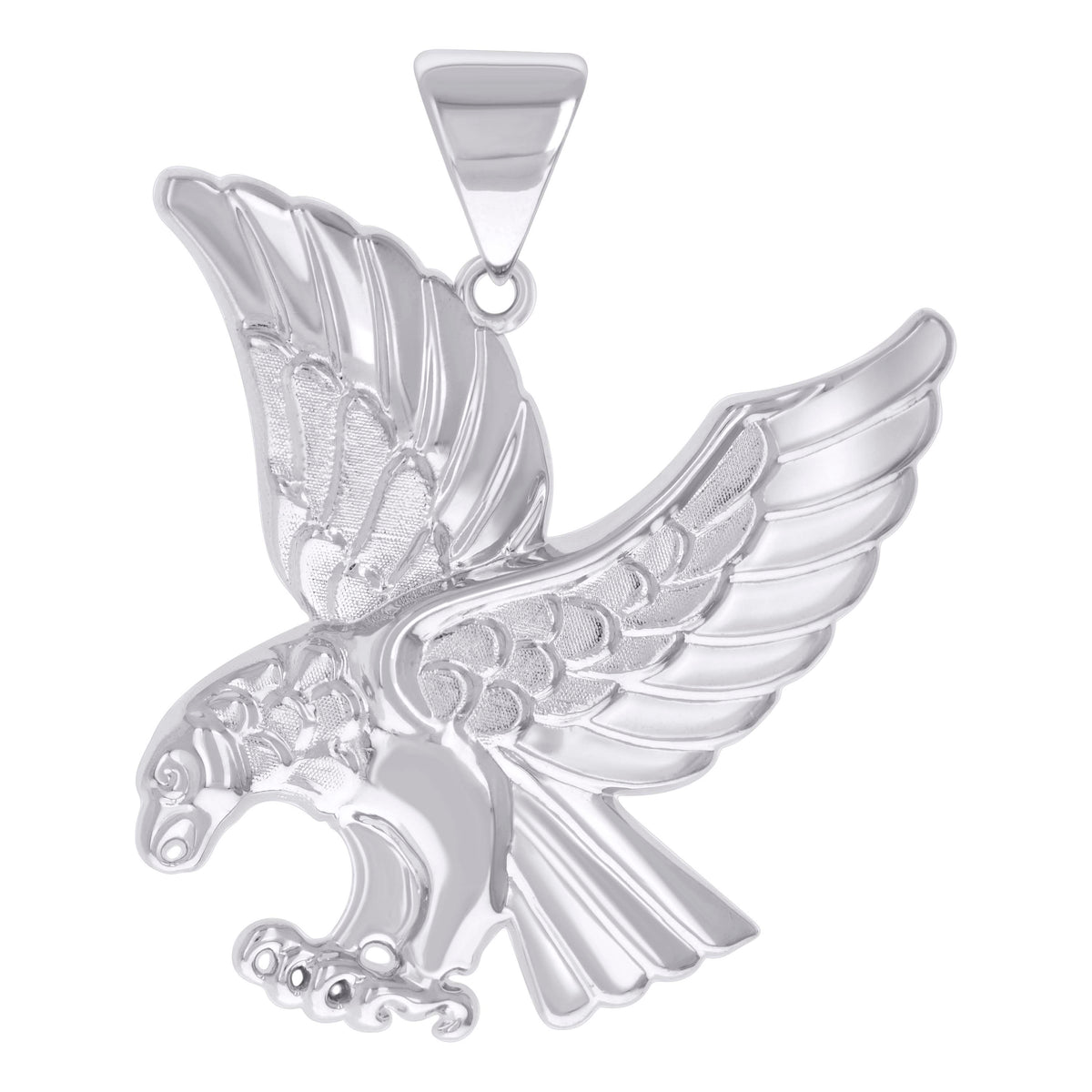 925 Sterling Silver Mens Eagle Bird Wildlife Charm Pendant