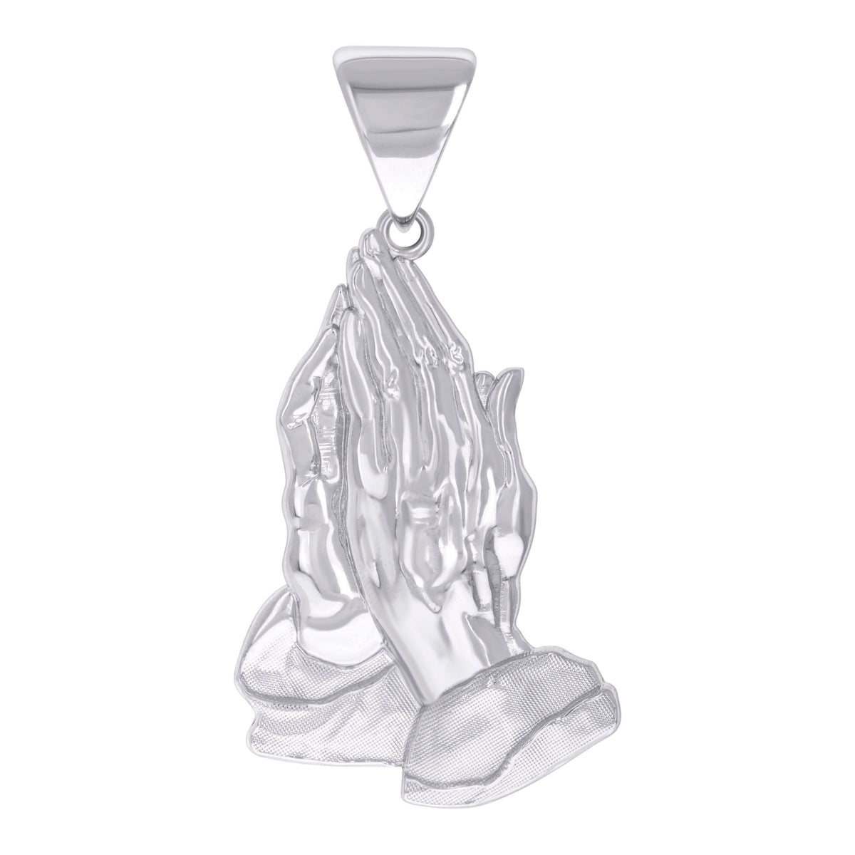 925 Sterling Silver Mens Praying Hands Symbol Religious Charm Pendant