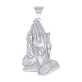 925 Sterling Silver Mens Praying Hands Symbol Religious Charm Pendant