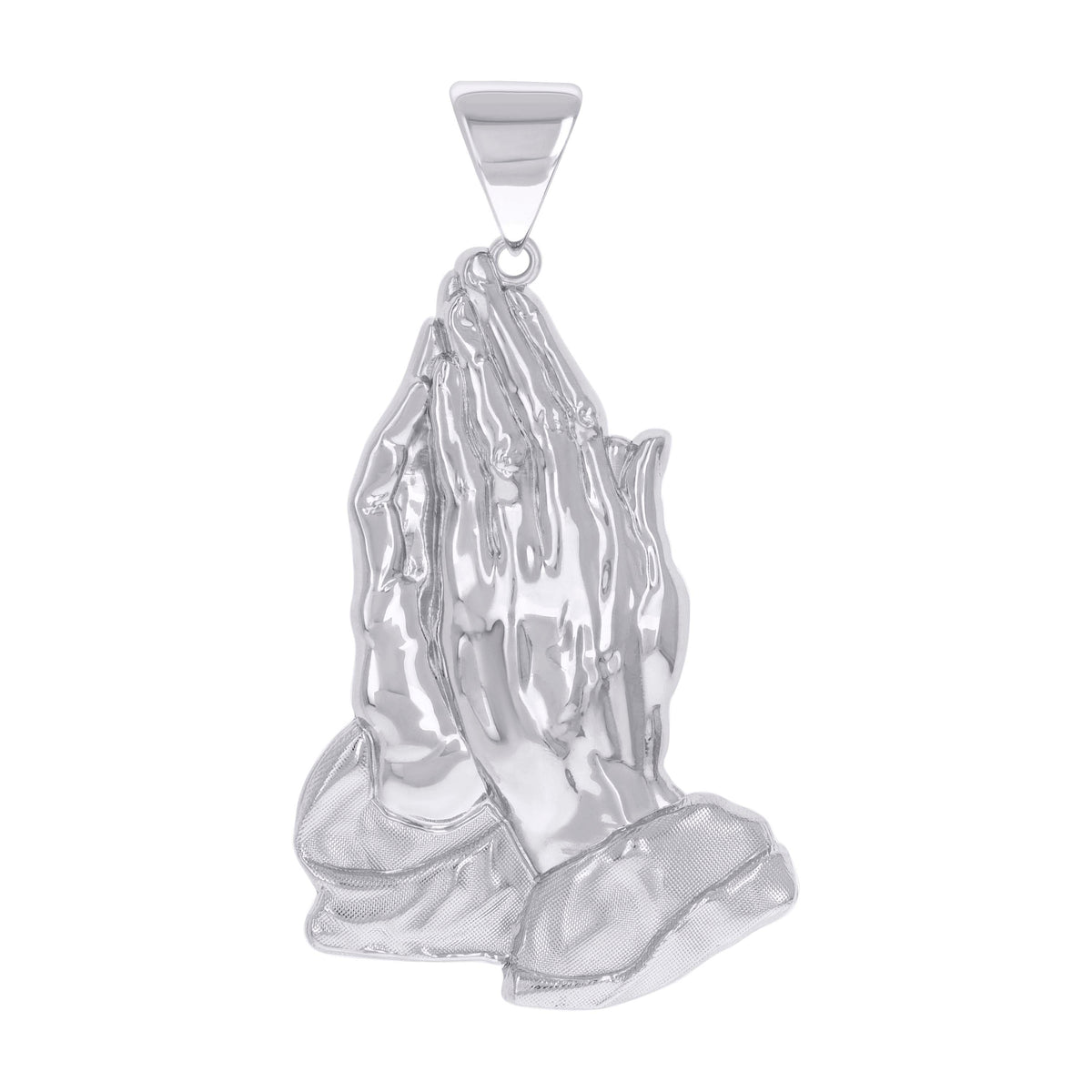 925 Sterling Silver Mens Praying Hands Symbol Religious Charm Pendant