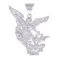 925 Sterling Silver Mens St. Michael Religious Charm Pendant