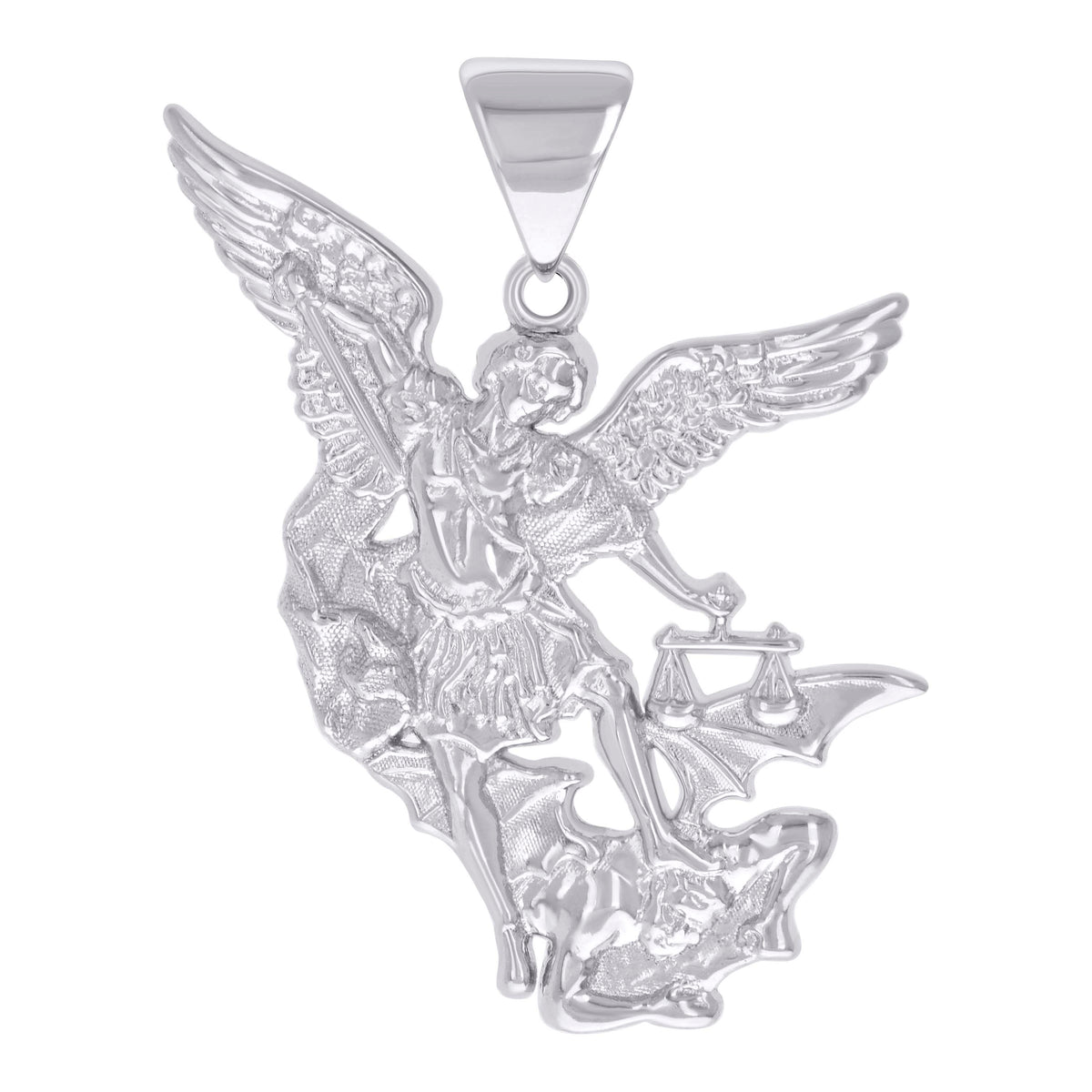925 Sterling Silver Mens St. Michael Religious Charm Pendant