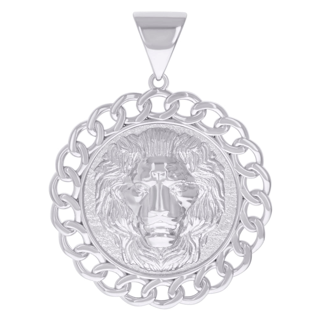 925 Sterling Silver Mens Leo/Lion Head Zodiac Sign/Wildlife Charm Pendant