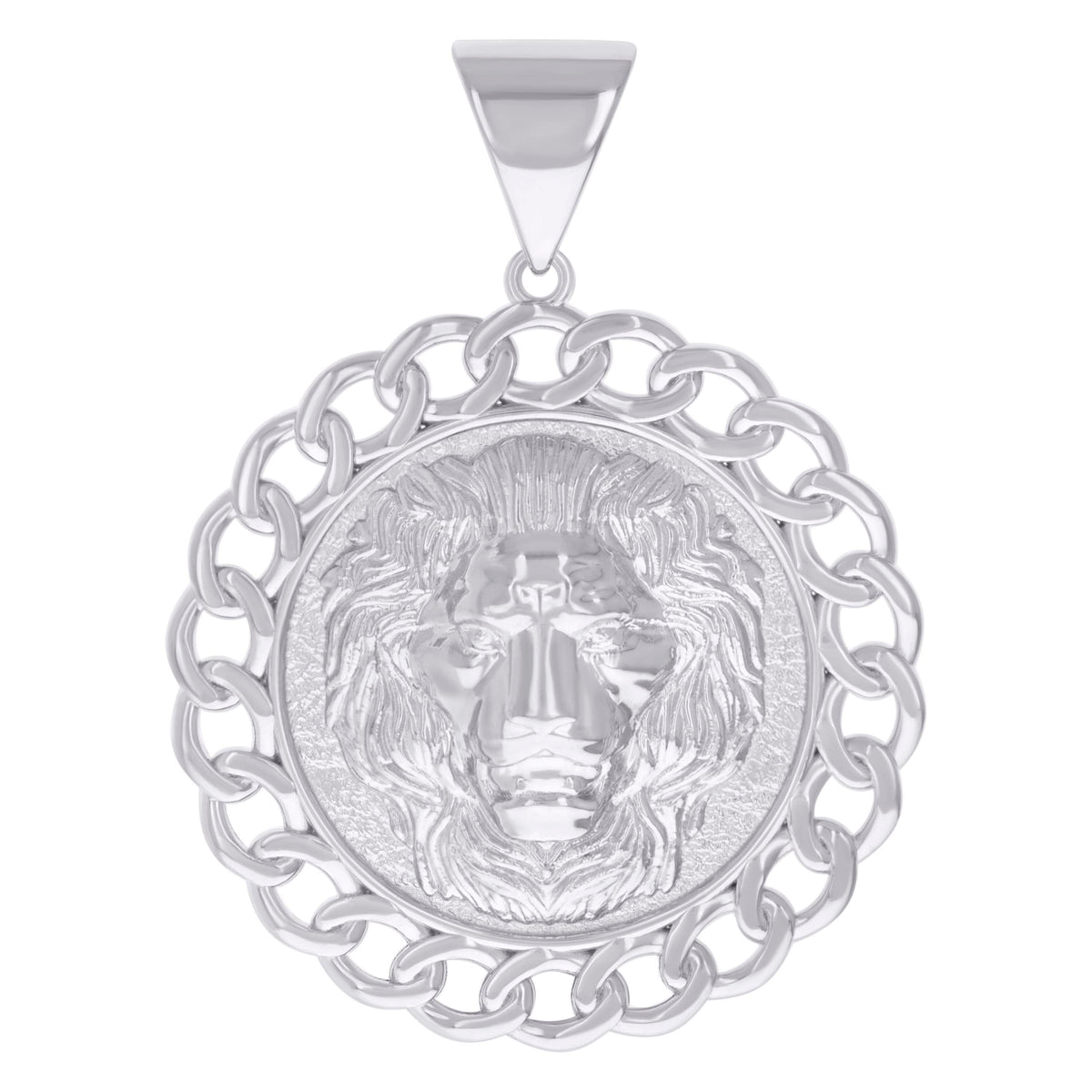 925 Sterling Silver Mens Leo/Lion Head Zodiac Sign/Wildlife Charm Pendant