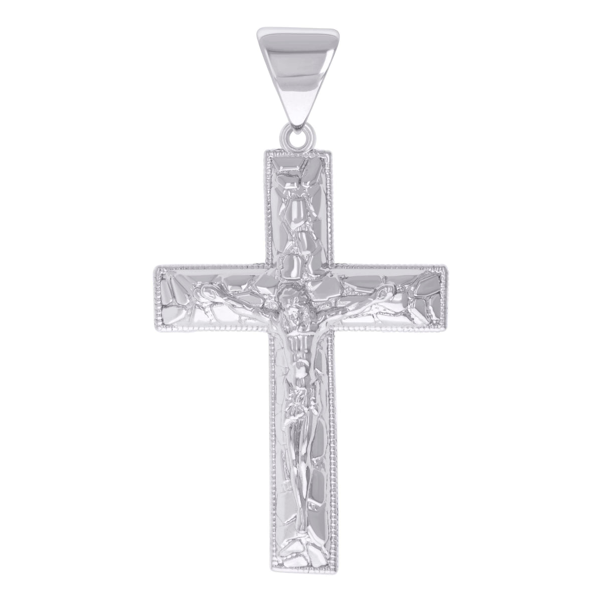 925 Sterling Silver Mens Crucifix Cross Religious Charm Pendant