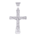 925 Sterling Silver Mens Nugget Crucifix Cross Religious Charm Pendant