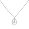 925 Sterling Silver Womens Cubic-Zirconia Heart Charm Necklace Size 16 Inches