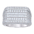 925 Sterling Silver Mens 0.79ct Baguette 3.83ct Round Moissanite Fashion Ring Size 10
