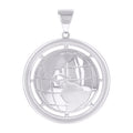 925 Sterling Silver Mens Globe Charm Pendant