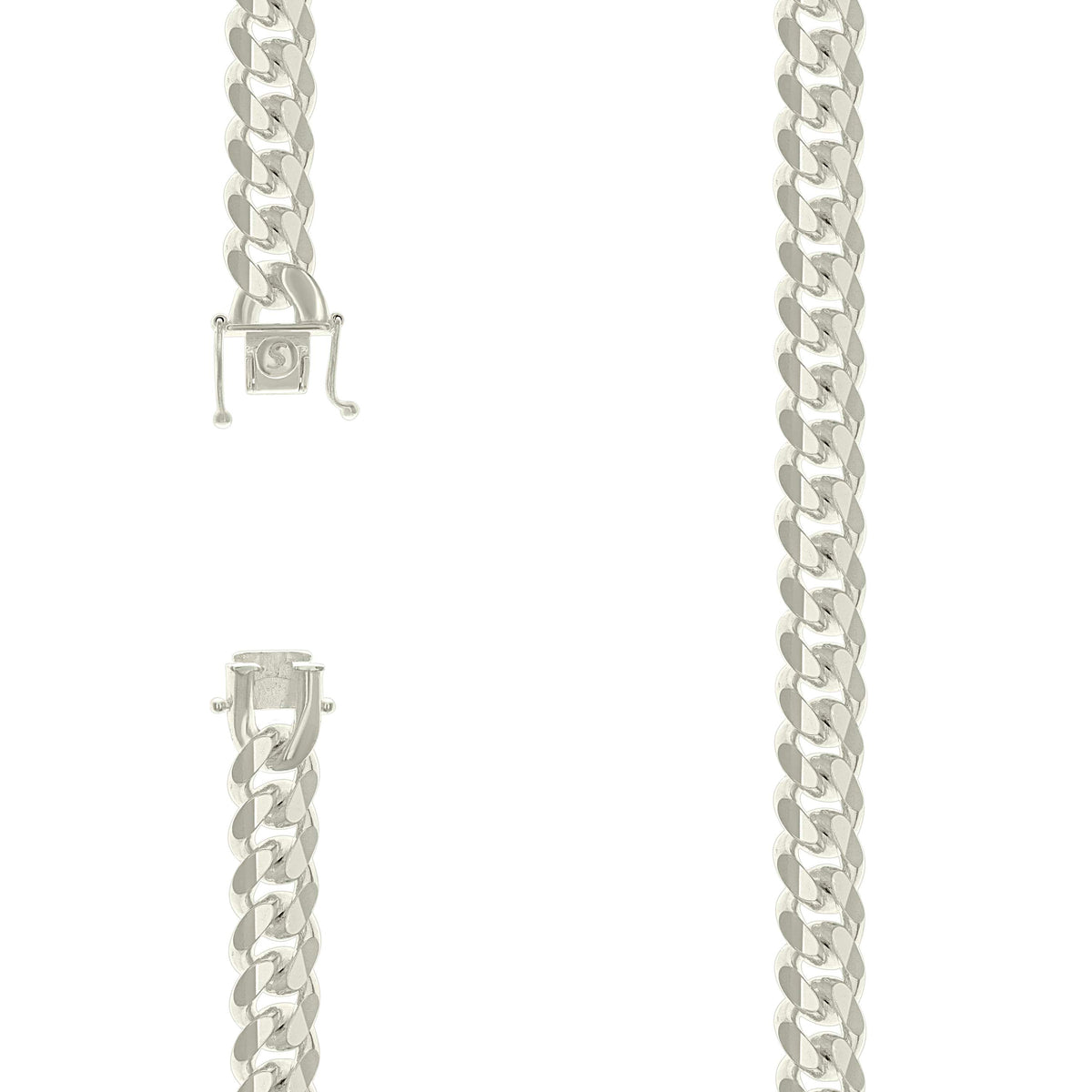 925 Silver Solid Miami Cuban Chain 9.8mm-26"