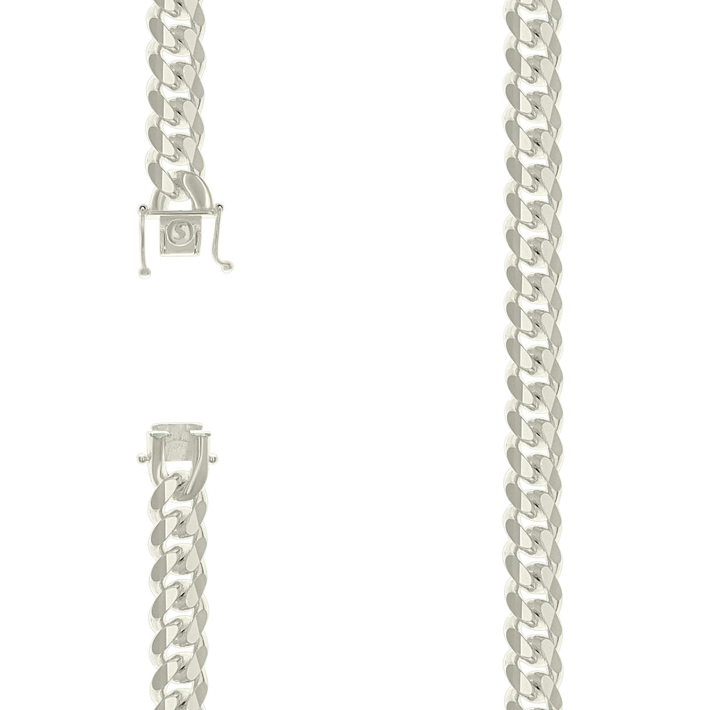 925 Silver Solid Miami Cuban Chain 9.8mm-20"