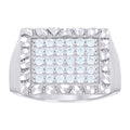 925 Sterling Silver Mens Cubic-Zirconia Square Head Fashion Ring