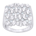 925 Sterling Silver Mens Cubic-Zirconia Nugget Fashion Ring Size 9