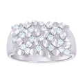 925 Sterling Silver Mens Cubic-Zirconia Nugget Fashion Ring