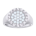 925 Sterling Silver Mens Cubic-Zirconia Fashion Ring Size 9