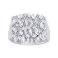 925 Sterling Silver Mens Cubic-Zirconia Nugget Fashion Ring