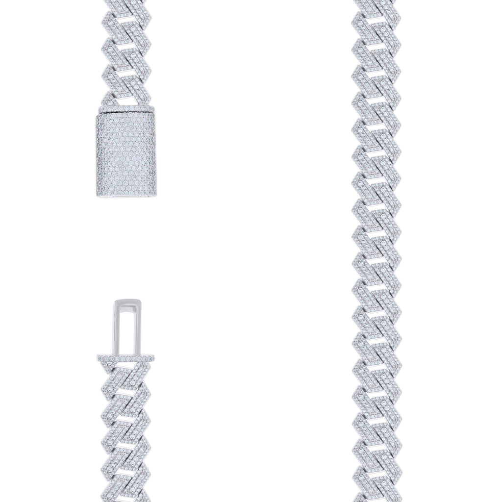 925 Sterling Silver Moissanite Miami Cuban Chain 12mm