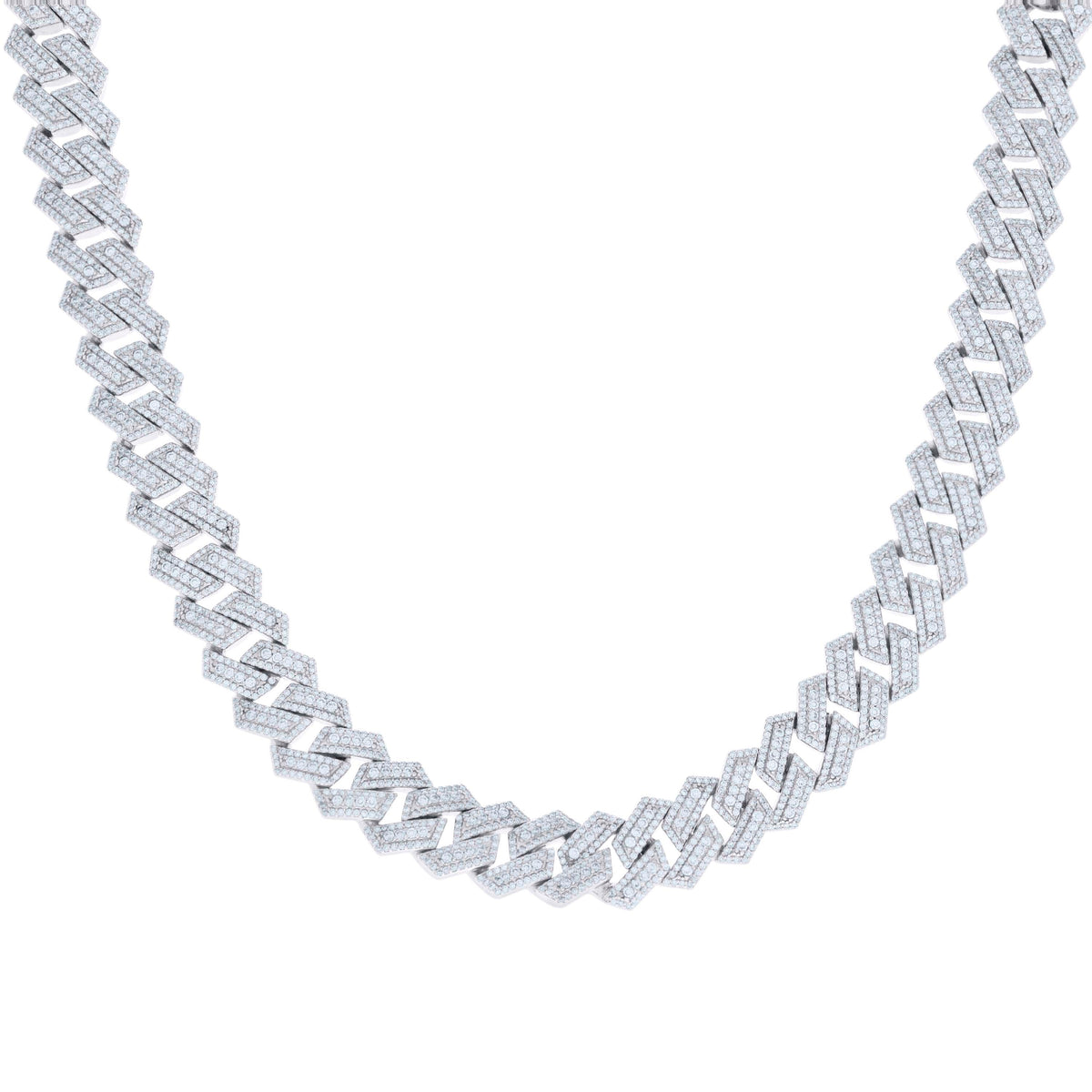 925 Sterling Silver Moissanite Miami Cuban Chain 12mm