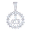 925 Sterling Silver Mens 1.88ct Moissanite ALLAH Symbol Religious Charm Pendant