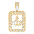 925 Sterling Silver Yellow-tone Mens 1.36ct Moissanite ALLAH Symbol Religious Charm Pendant