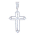 925 Sterling Silver Mens 1.51ct Moissanite Cross Religious Charm Pendant