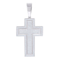 925 Sterling Silver Mens 1.04ct Moissanite Cross Religious Charm Pendant