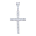 925 Sterling Silver Mens 1.03ct Moissanite Cross Religious Charm Pendant