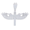 925 Sterling Silver Mens 1.74ct Moissanite Flying Cross Religious Charm Pendant