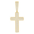925 Sterling Silver Yellow-tone Mens 1.26ct Moissanite Cross Religious Charm Pendant