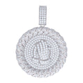 925 Sterling Silver Mens 3.18ct Moissanite Medallion Praying Hands Symbol Religious Charm Pendant