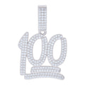 925 Sterling Silver Mens 0.94ct Moissanite Score 100 Fashion Charm Pendant