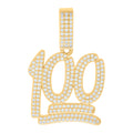 925 Sterling Silver Yellow-tone Mens 0.94ct Moissanite Score 100 Fashion Charm Pendant