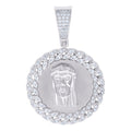 925 Sterling Silver Mens 0.69ct Moissanite Jesus Religious Charm Pendant