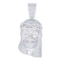 925 Sterling Silver Mens 1.52ct Moissanite Jesus Religious Charm Pendant