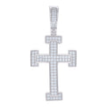 925 Sterling Silver Men 0.81ct Moissanite Cross Religious Charm Pendant