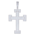 925 Sterling Silver Men 2.27ct Moissanite Cross Religious Charm Pendant