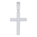 925 Sterling Silver Mens 0.74ct Moissanite Cross Religious Charm Pendant