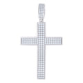 925 Sterling Silver Mens 1.81ct Moissanite Cross Religious Charm Pendant