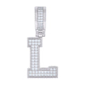 925 Sterling Silver Unisex 0.41ct Moissanite Initial Alphabet L Charm Pendant
