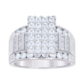 925 Sterling Silver Womens Baguette 1.96ct Round 1.13ct Moissanite Cinderella Ring Size 8