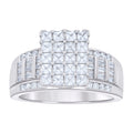 925 Sterling Silver Womens Baguette 1.58ct Round 0.33ct Moissanite Cinderella Ring Size 8