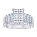 925 Sterling Silver Mens Round Baguette 0.71ct, 0.47ct Moissanite Fashion Ring Size 10