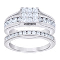 925 Sterling Silver Womens Baguette 0.50ct Round 1.04ct Moissanite Duo Ring Bridal Set Ring Size 7