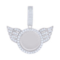 925 Sterling Silver Mens 1.20ct Moissanite Flying Circle Picture Frame Pendant