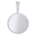 925 Sterling Silver Mens 1.55ct Moissanite Picture Frame Charm Pendant