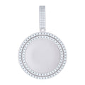 925 Sterling Silver Mens 1.72ct Moissanite Picture Frame Charm Pendant
