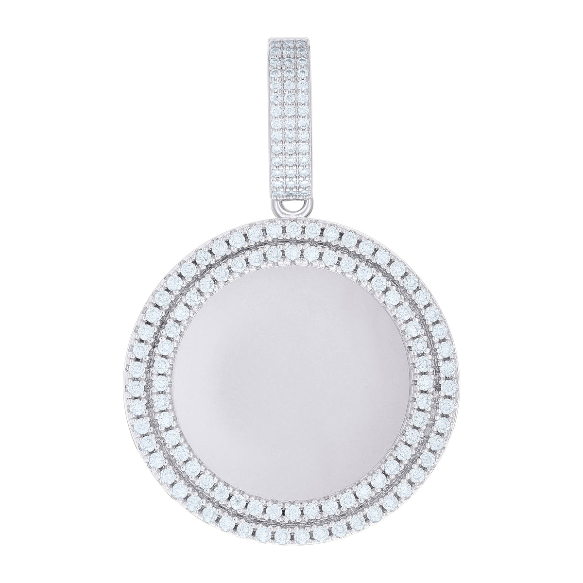 925 Sterling Silver Mens 1.72ct Moissanite Picture Frame Charm Pendant